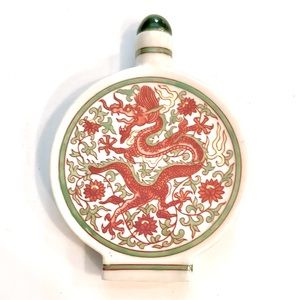 SALE* Pristine Condition Antique Chinese Porcelain Dragon / Phoenix Snuff Bottle